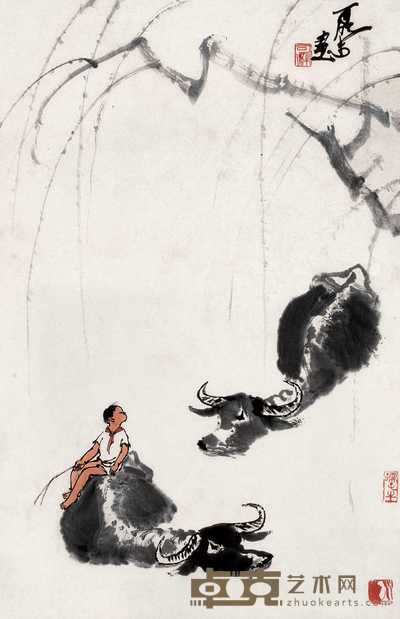 李可染 牧牛图 立轴 69.5×45.5cm